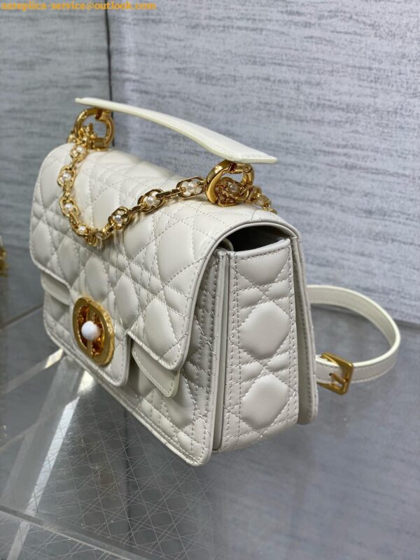 Replica Dior Small Jolie Top Handle Bag in White Cannage Calfskin 4