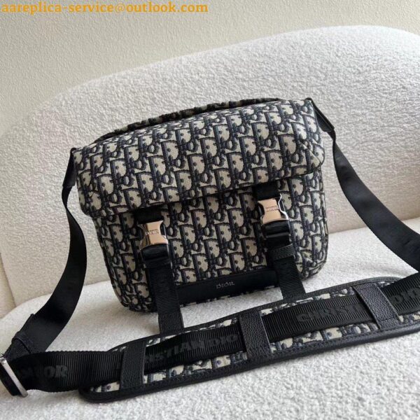 Replica Dior Explorer Messenger Bag In Black Dior Oblique Jacquard 9