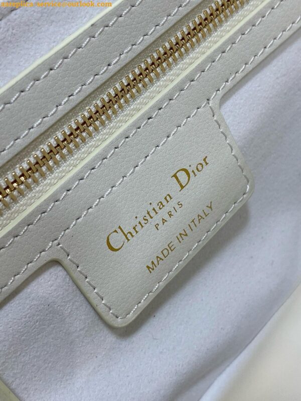 Replica Dior Small Jolie Top Handle Bag in White Cannage Calfskin 6