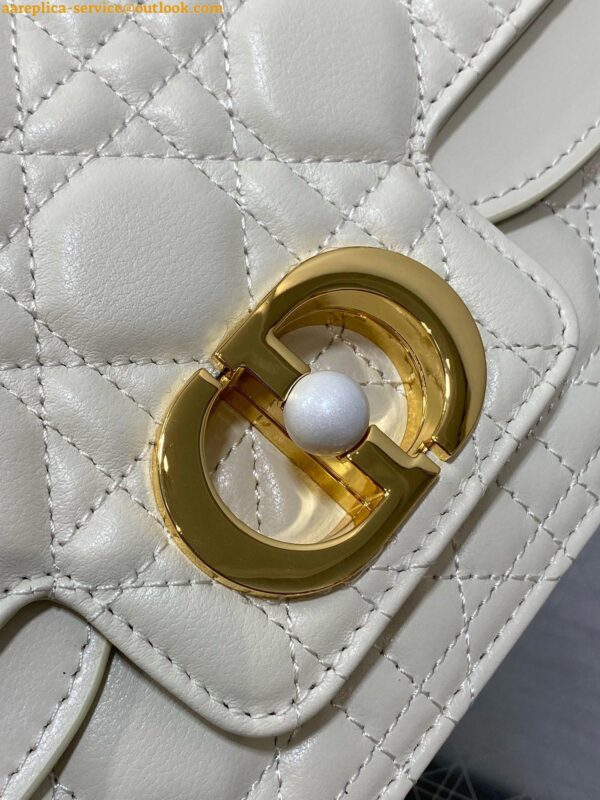 Replica Dior Small Jolie Top Handle Bag in White Cannage Calfskin 8