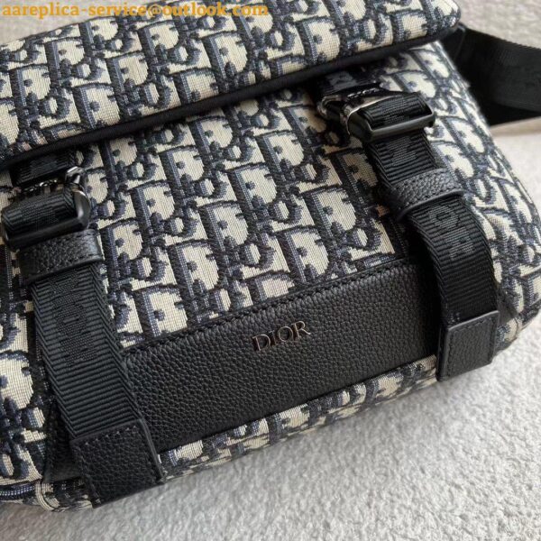 Replica Dior Explorer Messenger Bag In Black Dior Oblique Jacquard 13