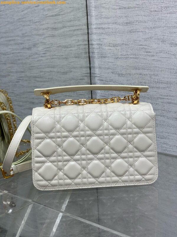 Replica Dior Small Jolie Top Handle Bag in White Cannage Calfskin 11