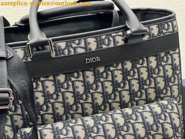 Replica Dior Explorer Tote Bag Beige and Black Dior Oblique Jacquard 8