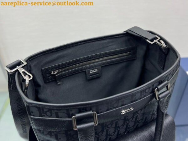 Replica Dior Explorer Tote Bag In Black Dior Oblique Mirage Technical Fabric 8