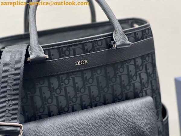 Replica Dior Explorer Tote Bag In Black Dior Oblique Mirage Technical Fabric 9