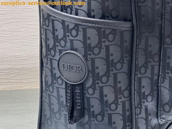 Replica Dior Explorer Tote Bag In Black Dior Oblique Mirage Technical Fabric 10