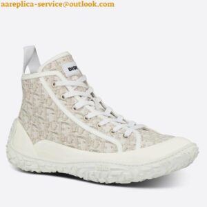 Replica Dior Men's B28 High-top Sneakers In White Oblique Jacquard 2