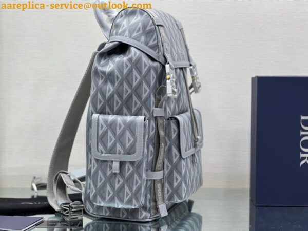 Replica Dior Hit the Road Backpack In Gray CD Diamond Canvas 5