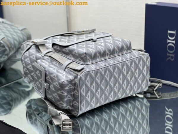 Replica Dior Hit the Road Backpack In Gray CD Diamond Canvas 8