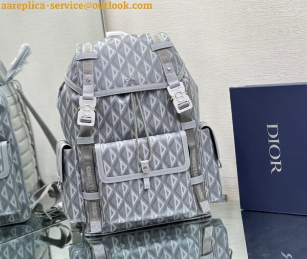 Replica Dior Hit the Road Backpack In Gray CD Diamond Canvas 11