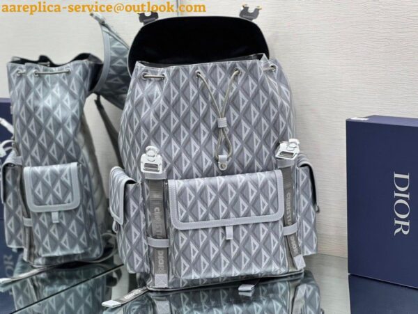 Replica Dior Hit the Road Backpack In Gray CD Diamond Canvas 10