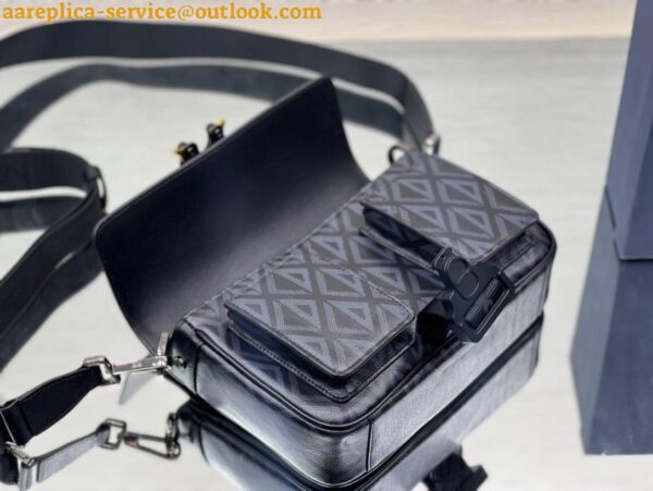 Replica Dior Hit the Road Messenger Bag In Black CD Diamond Canvas 9