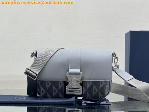 Replica Dior Hit the Road Messenger Bag In Gray CD Diamond Canvas 5