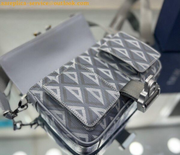 Replica Dior Hit the Road Messenger Bag In Gray CD Diamond Canvas 9