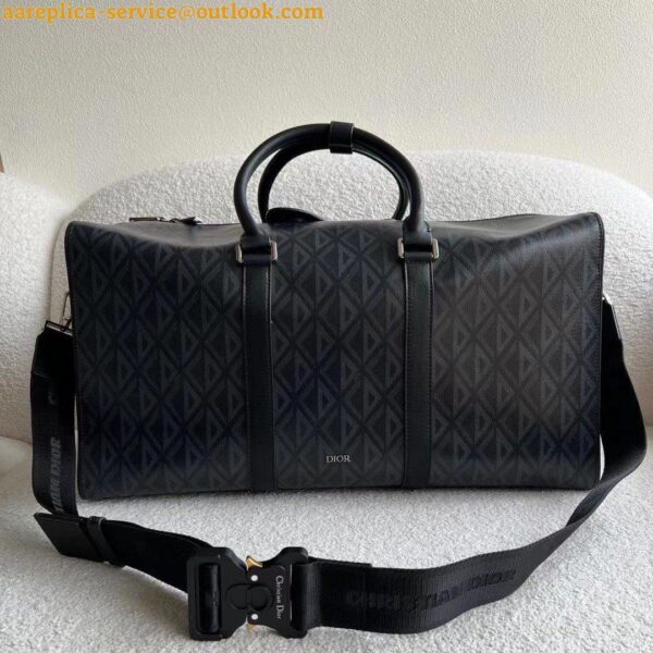 Replica Dior Lingot 50 Duffle Bag In Black CD Diamond Canvas 8