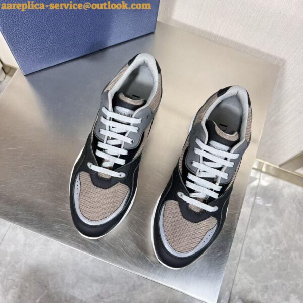 Replica Dior Men's B29 Sneakers In Gray Mesh and Black Suede 6