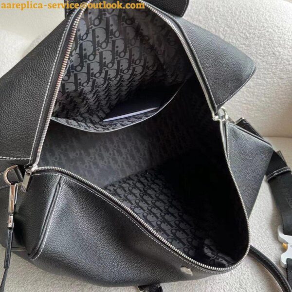 Replica Dior Lingot 50 Duffle Bag In Black Grained Calfskin 6