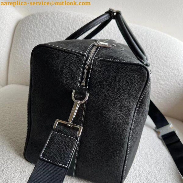 Replica Dior Lingot 50 Duffle Bag In Black Grained Calfskin 7