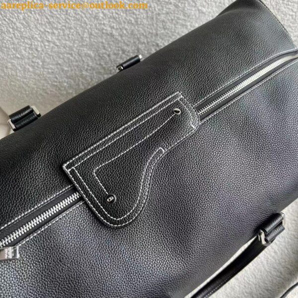 Replica Dior Lingot 50 Duffle Bag In Black Grained Calfskin 8