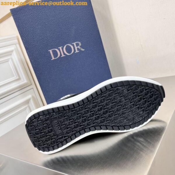 Replica Dior Men's B29 Sneakers In Gray Mesh and Black Suede 12