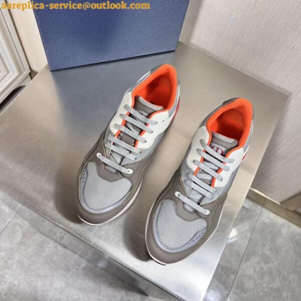 Replica Dior Men's B29 Sneakers In Gray Mesh and Suede 5