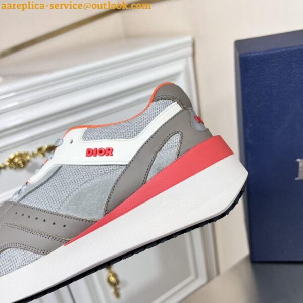 Replica Dior Men's B29 Sneakers In Gray Mesh and Suede 10