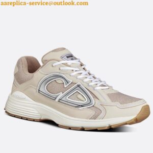 Replica Dior Men's B30 Sneakers In Cream Mesh and Fabric