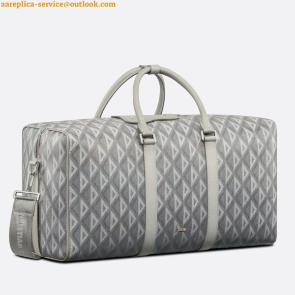 Replica Dior Lingot 50 Duffle Bag In Gray CD Diamond Canvas 3