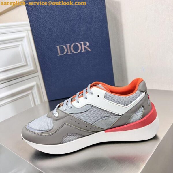 Replica Dior Men's B29 Sneakers In Gray Mesh and Suede 12