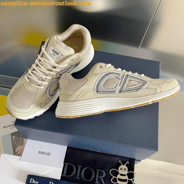 Replica Dior Men's B30 Sneakers In Cream Mesh and Fabric 5