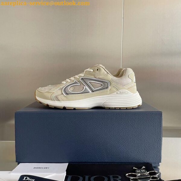 Replica Dior Men's B30 Sneakers In Cream Mesh and Fabric 6