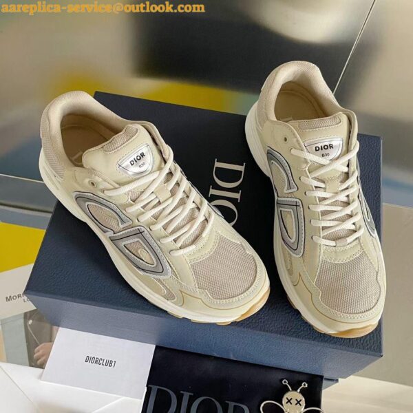 Replica Dior Men's B30 Sneakers In Cream Mesh and Fabric 7