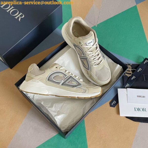 Replica Dior Men's B30 Sneakers In Cream Mesh and Fabric 8