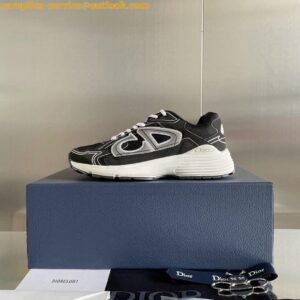 Replica Dior Men's B30 Sneakers In Green Mesh and Fabric