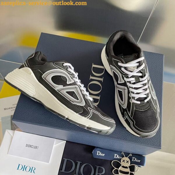 Replica Dior Men's B30 Sneakers In Green Mesh and Fabric 5