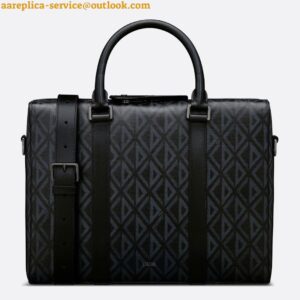 Replica Dior Lingot Briefcase in Black CD Diamond Canvas