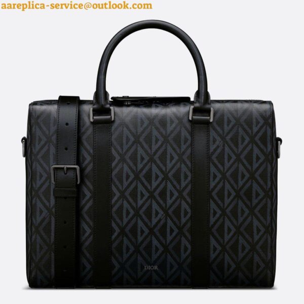 Replica Dior Lingot Briefcase in Black CD Diamond Canvas 4