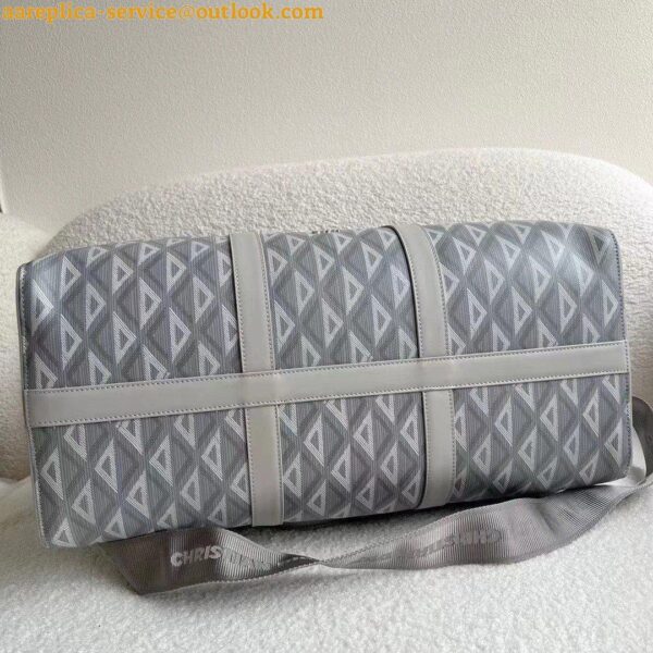 Replica Dior Lingot 50 Duffle Bag In Gray CD Diamond Canvas 12