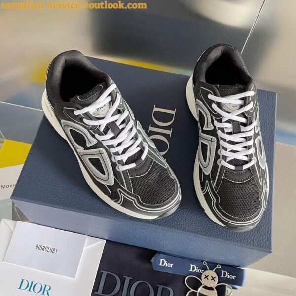 Replica Dior Men's B30 Sneakers In Green Mesh and Fabric 6