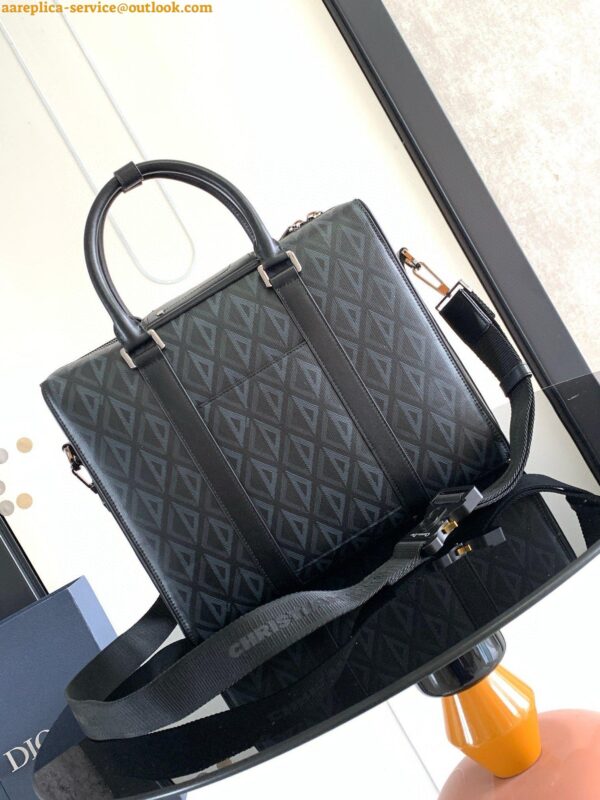 Replica Dior Lingot Briefcase in Black CD Diamond Canvas 10