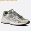 Replica Dior Men's B30 Sneakers In Yellow Mesh and White Fabric 2