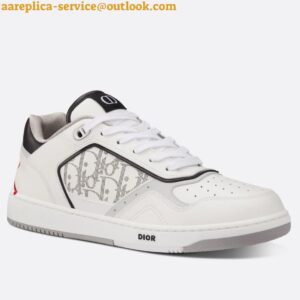 Replica Dior & Shawn Men's B27 Low-Top Sneakers In White Leather 2