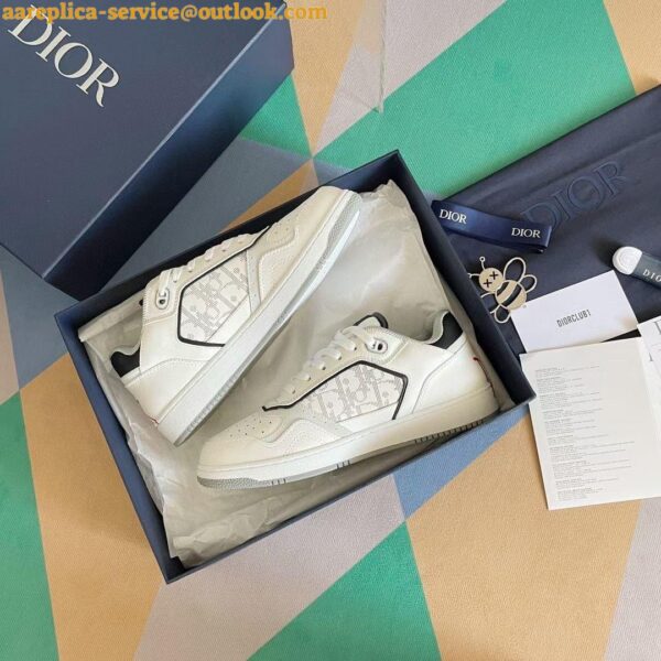 Replica Dior & Shawn Men's B27 Low-Top Sneakers In White Leather 8