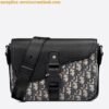 Replica Dior Men's Mini Saddle Messenger Bag In Black Grained Calfskin