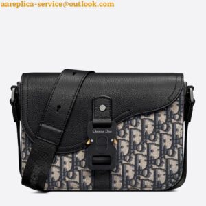 Replica Dior Men's Mini Saddle Messenger Bag in Oblique Jacquard and Calfskin