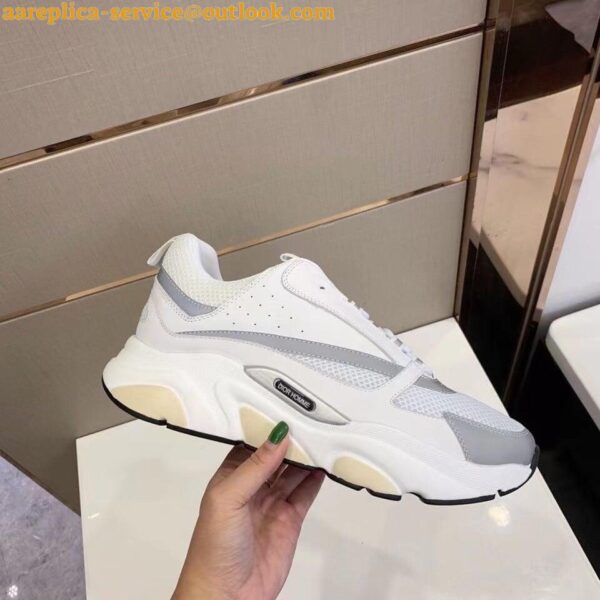 Replica Dior B22 Sneakers In White Leather and White Mesh 6