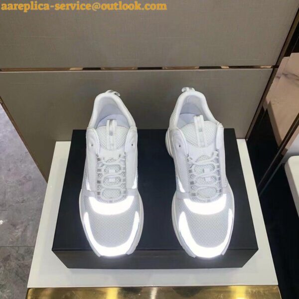 Replica Dior B22 Sneakers In White Leather and White Mesh 7