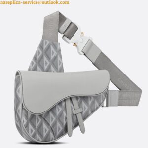 Replica Dior Men's Saddle Bag In Gray CD Diamond Canvas