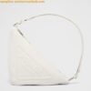 Replica Prada Triangle Shoulder Bag In Beige Calfskin 2