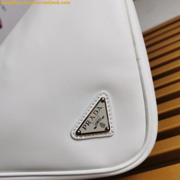 Replica Prada Triangle Pouch Bag In White Calfskin 11